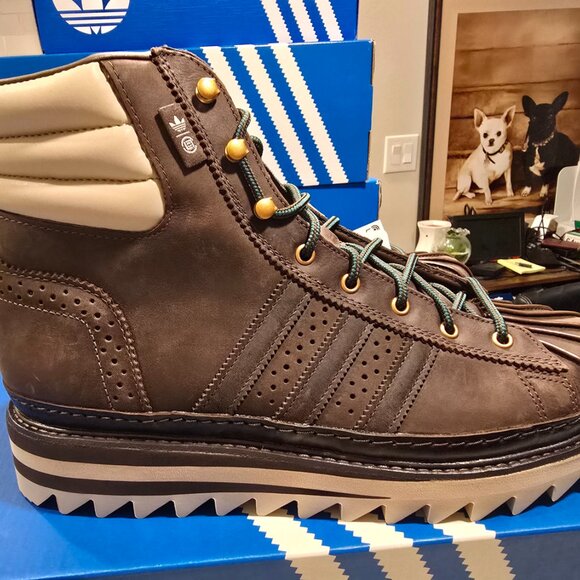 Adidas Men's CLOT PRO MODEL BY EC Boot Dark Brown/Wonder Beige JQ1263 SZ 10.5 - Picture 7 of 16